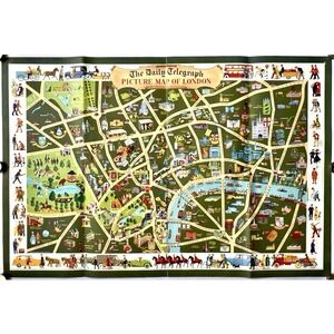 "THE DAILY TELEGRAPH Picture Map of LONDON" Irish Cabin Linen TEA TOWEL; IRELAND